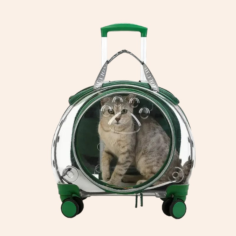 Rollender Weltraumkapsel-Katzenkoffer-woodycats