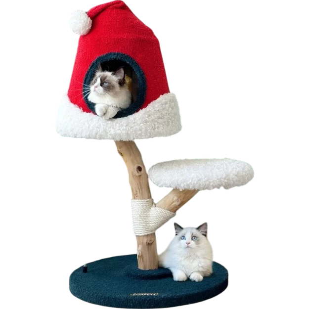 Festlicher Echtholz-Weihnachts-Kratzbaum-woodycats