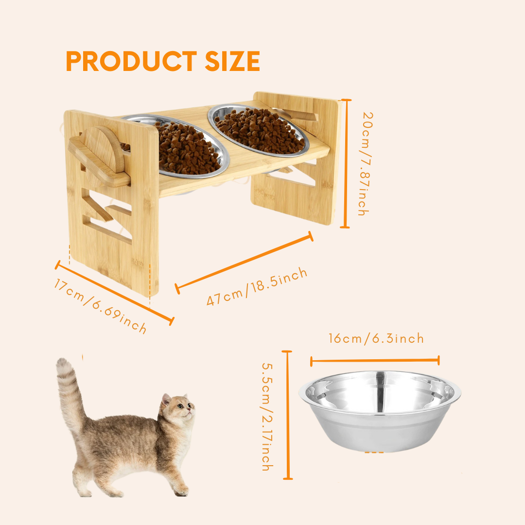 Erhöhte Katzennäpfe – "Feline Bliss Duo"-woodycats
