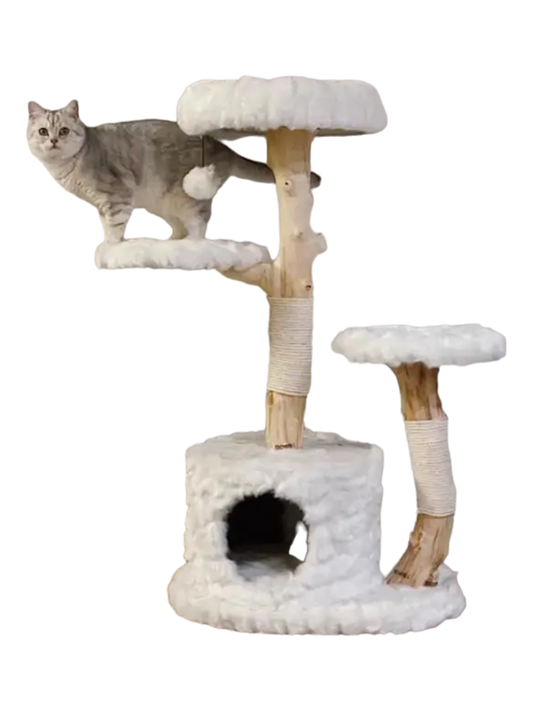 Naturholz Katzenbaum mit Höhlen-Retreat-woodycats