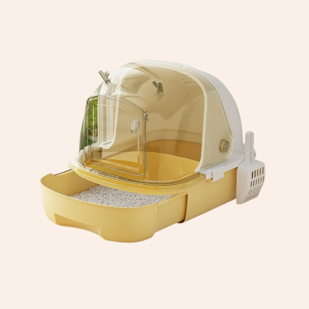 Clarino – Katzentoilette mit Sichtfenster & Anti-Streu-System-woodycats