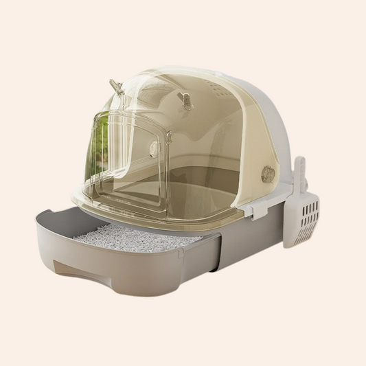 Clarino – Katzentoilette mit Sichtfenster & Anti-Streu-System-woodycats
